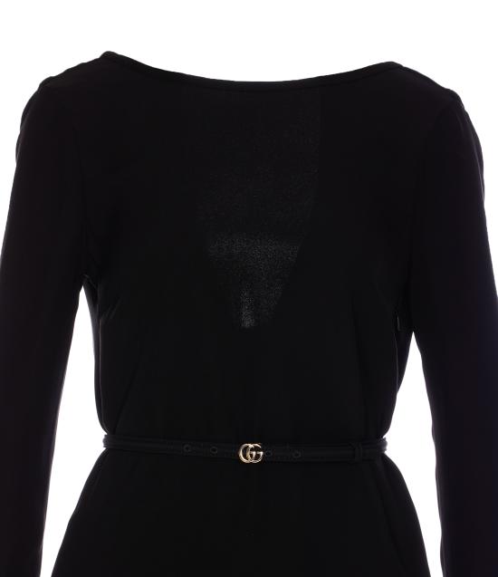 25SS 구찌 미디 원피스 818246 Z8BYJ1000 Black - GUCCI