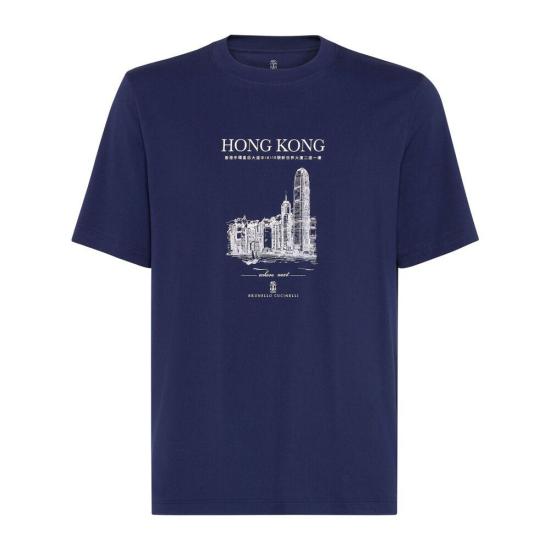 25SS 브루넬로 쿠치넬리 반팔 티셔츠 M0B138458 C2443 DOM