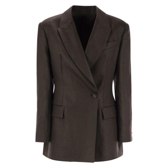 25SS 브루넬로 쿠치넬리 폴리쉬드 린넨 트윌 모닐리 블레이저 ML1427261 BROWN