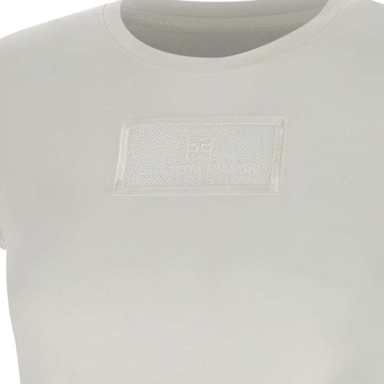 25SS 엘리자베타프랜치 반팔 티셔츠 MA00451E2 270 White - ELISABETTA FRANCHI