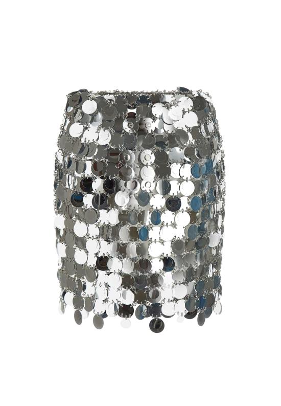 24FW 파코라반 숏 스커트 19EIJU010PS0133 P040 Silver - PACO RABANNE