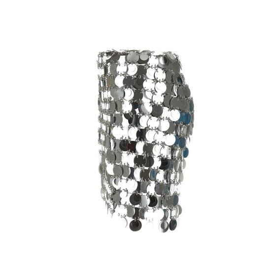 24FW 파코라반 숏 스커트 19EIJU010PS0133 P040 Silver - PACO RABANNE