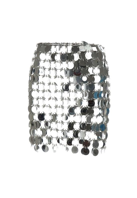 24FW 파코라반 숏 스커트 19EIJU010PS0133 P040 Silver