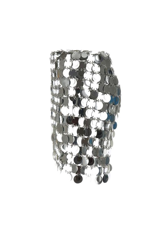 24FW 파코라반 숏 스커트 19EIJU010PS0133 P040 Silver - PACO RABANNE