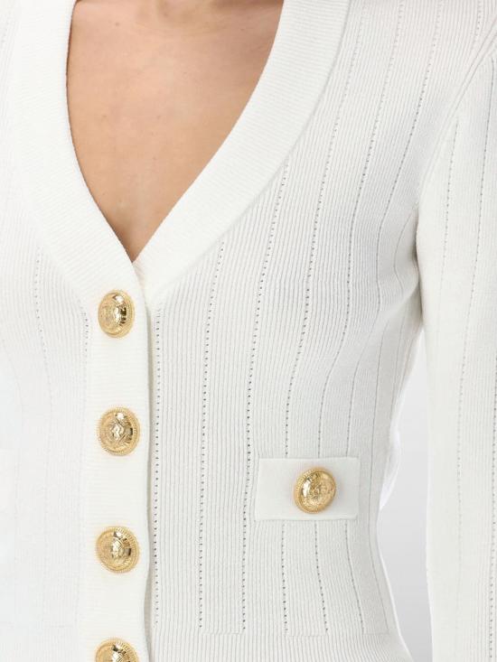 25SS 발망 가디건 DF1KL007KB07 0FA White - BALMAIN