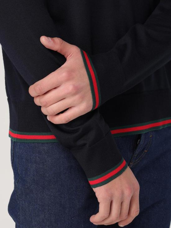 25FW 구찌 GG 로고 울 자카드 니트 814531XKEJ1 4060 Blue - GUCCI