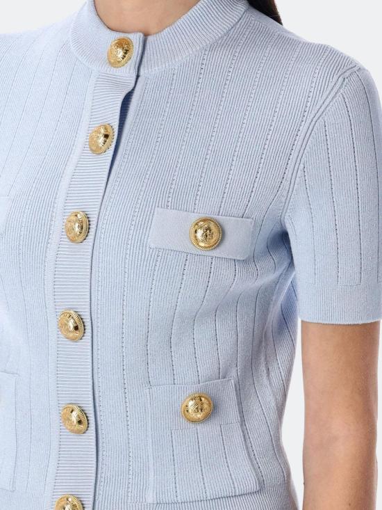 25FW 발망 가디건 EF1KL023KB07 6AC Sky - BALMAIN