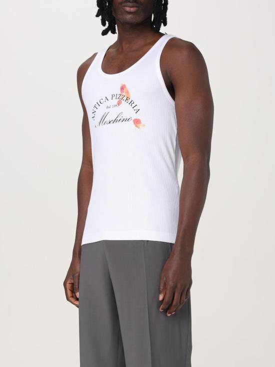 25FW 모스키노 민소매 티셔츠 89070245 1001 White - MOSCHINO