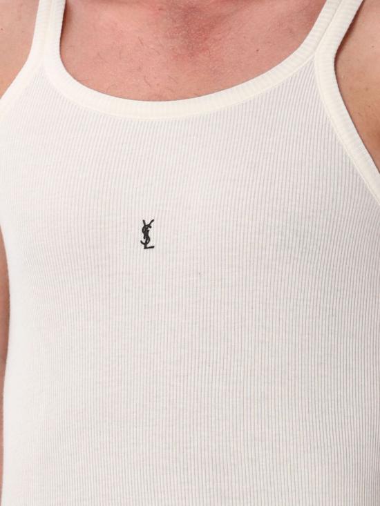 25FW 생로랑 모노그램 리브 탱크탑  761275Y37EC 9744 Beige - SAINT LAURENT