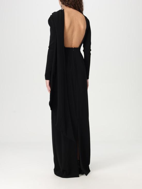 24FW 발렌시아가 롱 원피스 809037 TRO27 1000 Black - BALENCIAGA