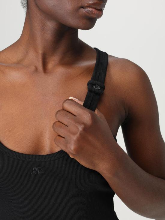 25FW 쿠레쥬 민소매 티셔츠 125JDE123JS0194 9999 Black - COURREGES