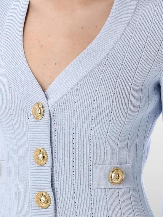 25SS 발망 가디건 DF1KL007KB07 6AC Gnawed Blue - BALMAIN