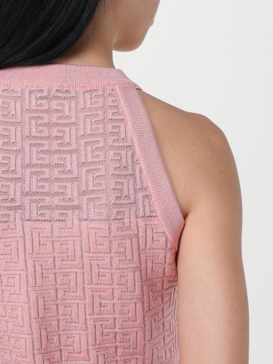 25FW 발망 민소매 티셔츠 DF1AB026KG96 OIW Salmon - BALMAIN