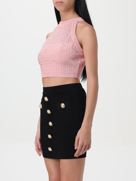 25FW 발망 민소매 티셔츠 DF1AB026KG96 OIW Salmon - BALMAIN