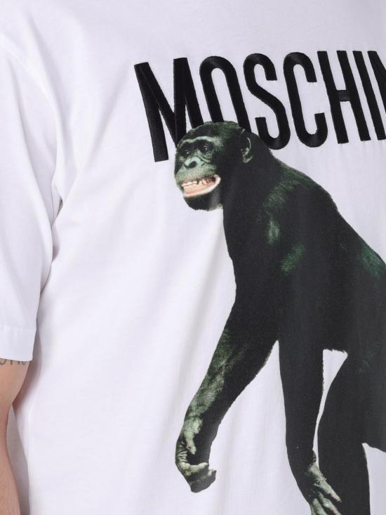 25FW 모스키노 반팔 티셔츠 07130241 1001 White - MOSCHINO