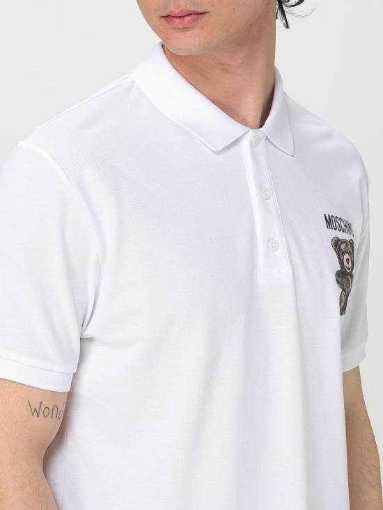 25FW 모스키노 폴로 티셔츠 16010242 1001 White - MOSCHINO