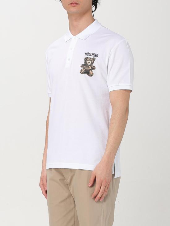25FW 모스키노 폴로 티셔츠 16010242 1001 White - MOSCHINO