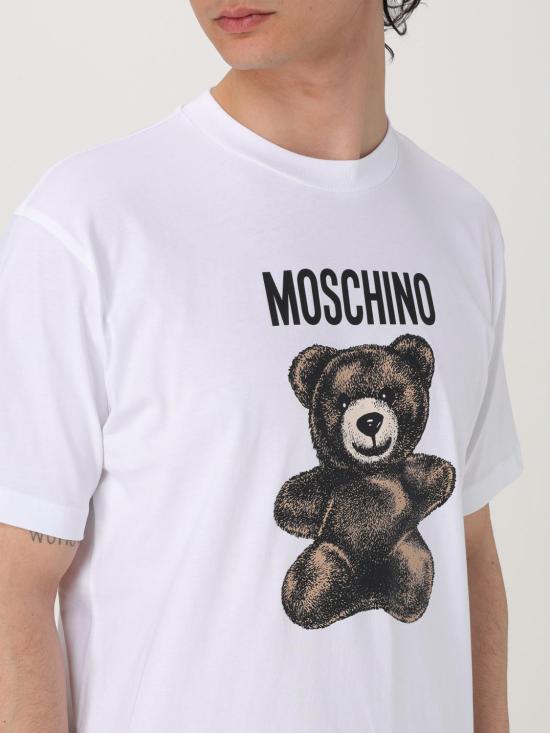 25FW 모스키노 반팔 티셔츠 07100241 1001 White - MOSCHINO