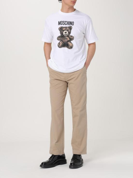 25FW 모스키노 반팔 티셔츠 07100241 1001 White - MOSCHINO