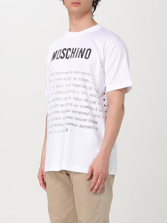 25FW 모스키노 반팔 티셔츠 07170241 1001 White - MOSCHINO