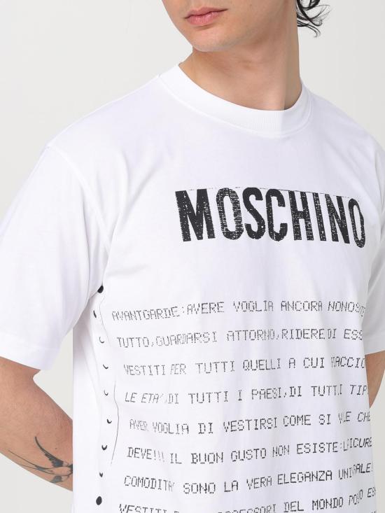 25FW 모스키노 반팔 티셔츠 07170241 1001 White - MOSCHINO