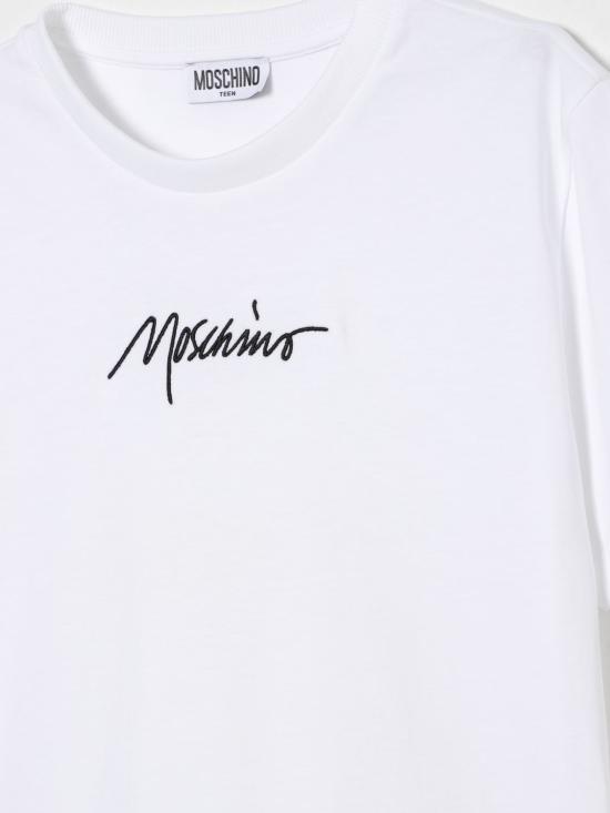 25FW [키즈] 모스키노 티셔츠 HUM058LAA01 10101 White - MOSCHINO