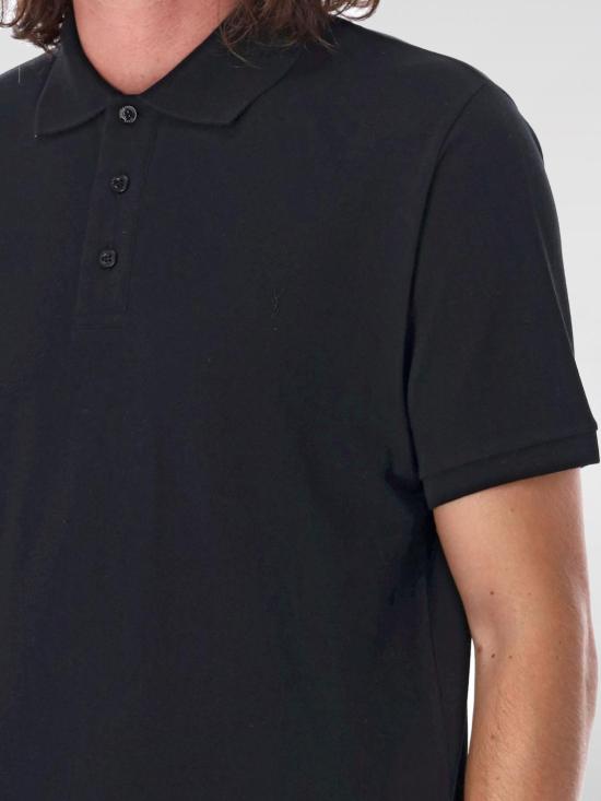 25SS 생로랑 카산드라 피케 폴로 셔츠 798944Y37HC 1000 Black - SAINT LAURENT