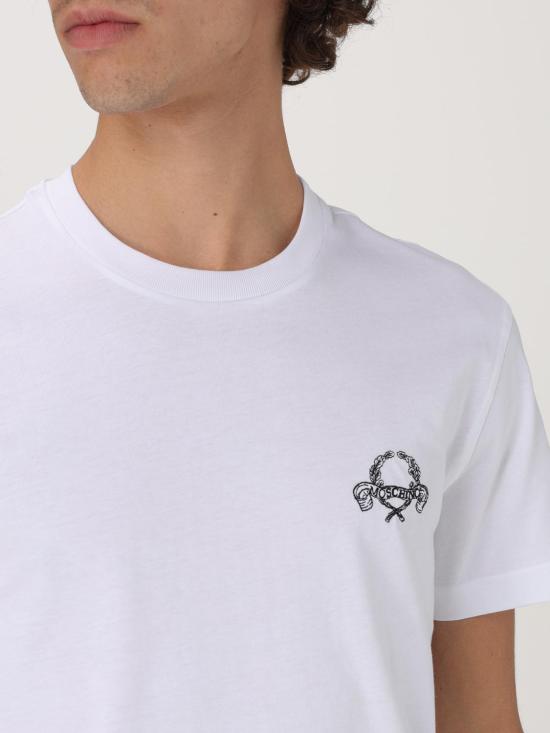 25FW 모스키노 반팔 티셔츠 07180241 1001 White - MOSCHINO