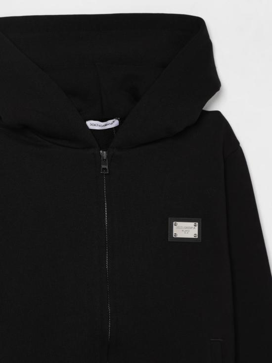 25FW [키즈] 돌체앤가바나 풀오버 L4JW2VG7I2P N0000 Black - DOLCE & GABBANA