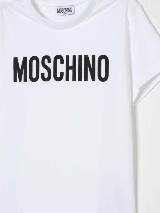 25FW [키즈] 모스키노 티셔츠 HUM05CLBA10 10101 White - MOSCHINO