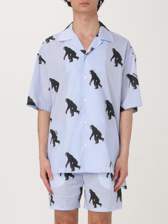 25FW 모스키노 반팔 셔츠 02260258 1303 Blue