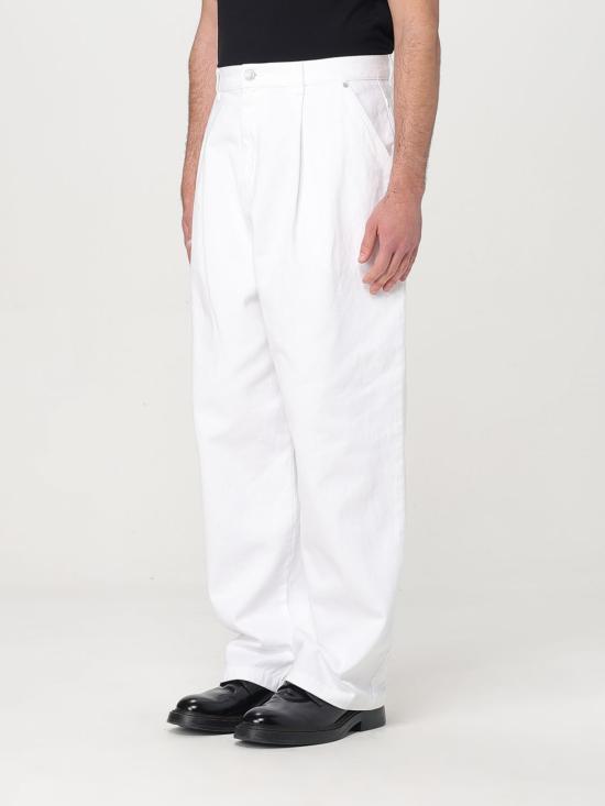 25FW 모스키노 데님 팬츠 03330227 0001 White - MOSCHINO