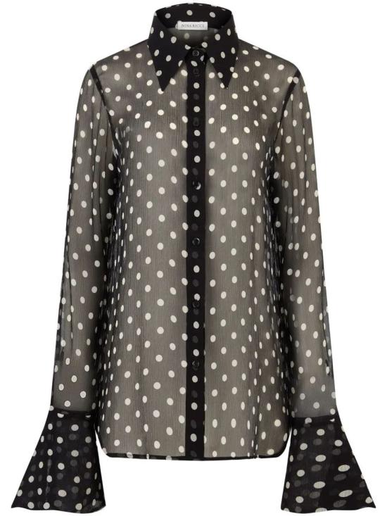 25SS 니나리찌 셔츠 25PCTO007SE1409 9072 I P D BLACK AND CREAM