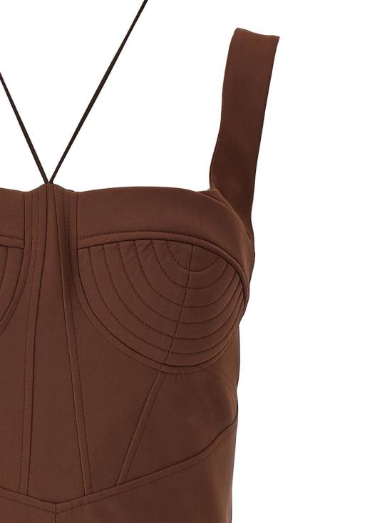 25SS 넨시 도자카 숏 원피스 NDSS25DR243BROWN - NENSI DOJAKA