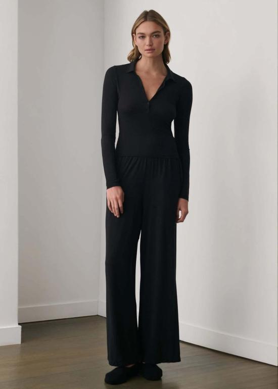  Skin Worldwide 긴팔 티셔츠 스킨 월드와이드 드리미 Ls 폴로 블랙