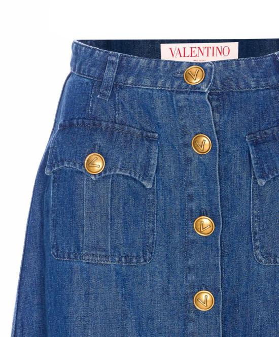 25SS 발렌티노 가라바니 미디 스커트 DD18L94C 558 Blue - VALENTINO GARAVANI