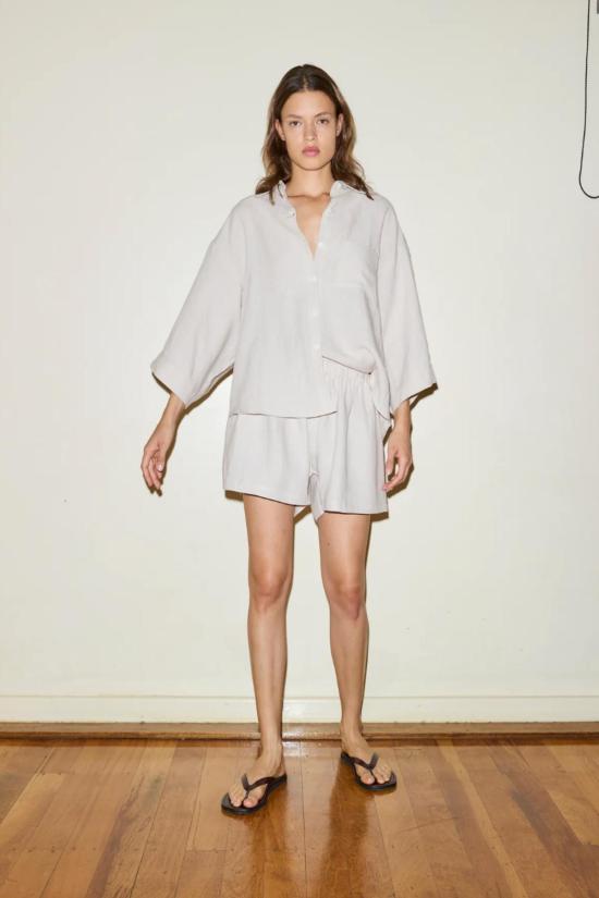  데이지 스튜디오 후드 티셔츠 리넨 03 세트 오트밀 - DEIJI STUDIO