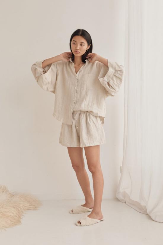  데이지 스튜디오 후드 티셔츠 리넨 03 세트 오트밀 - DEIJI STUDIO