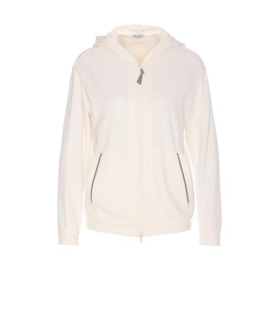 25SS 브루넬로 쿠치넬리 후드 티셔츠 MD828SB806 C8329 White