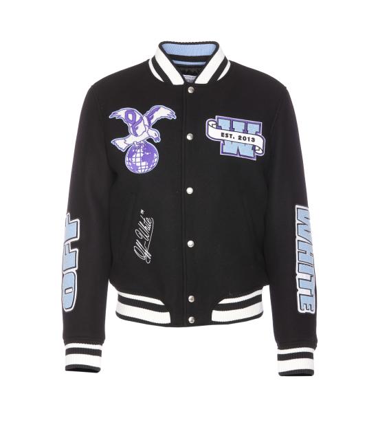 25SS 오프화이트 봄버 자켓 OMEH053S25FAB001 1049 Black