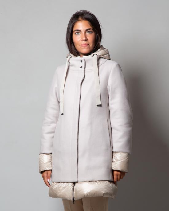 24FW 에르노 에코울 & 나일론 울트라라이트 A-셰이프 PI001966D 33344 1985 BEIGE - HERNO