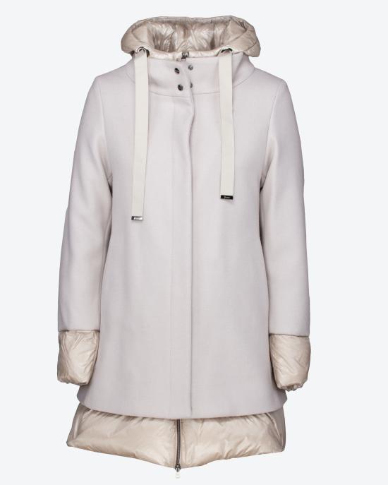 24FW 에르노 에코울 & 나일론 울트라라이트 A-셰이프 PI001966D 33344 1985 BEIGE - HERNO