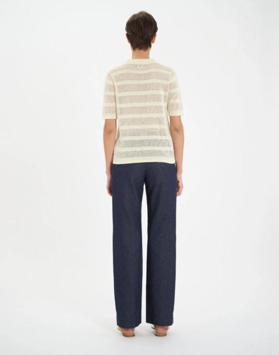  이네스 드 라 프레상쥬 탑 Ines De La Fressange Simon 리넨  베이지 - INES DE LA FRESSANGE