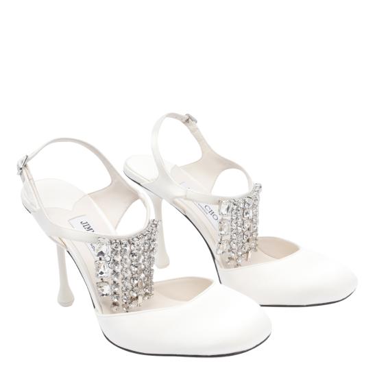 25SS 지미추 힐/펌프스 VERITY 95 GKOIVORY CRYSTAL White - JIMMY CHOO
