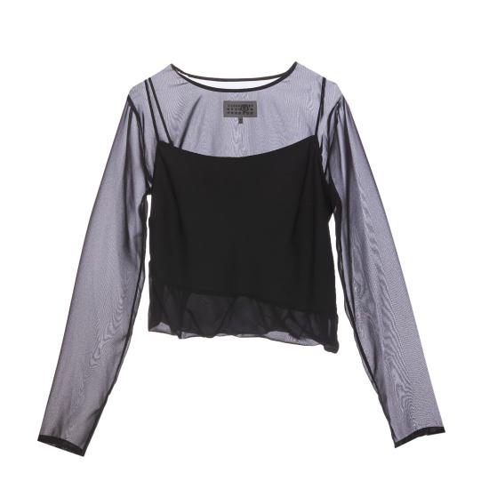 24FW MM6 메종마르지엘라 긴팔 티셔츠 S52NH0020 MTN017900 Black