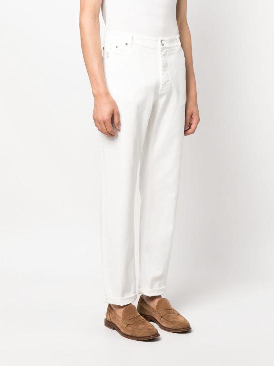  브루넬로 쿠치넬리 스트레이트 팬츠 M277PD3210C7210 Cream - BRUNELLO CUCINELLI