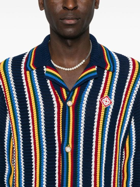 25SS 카사블랑카 긴팔 셔츠 MPS25KW836 01NAVY Blue - CASABLANCA