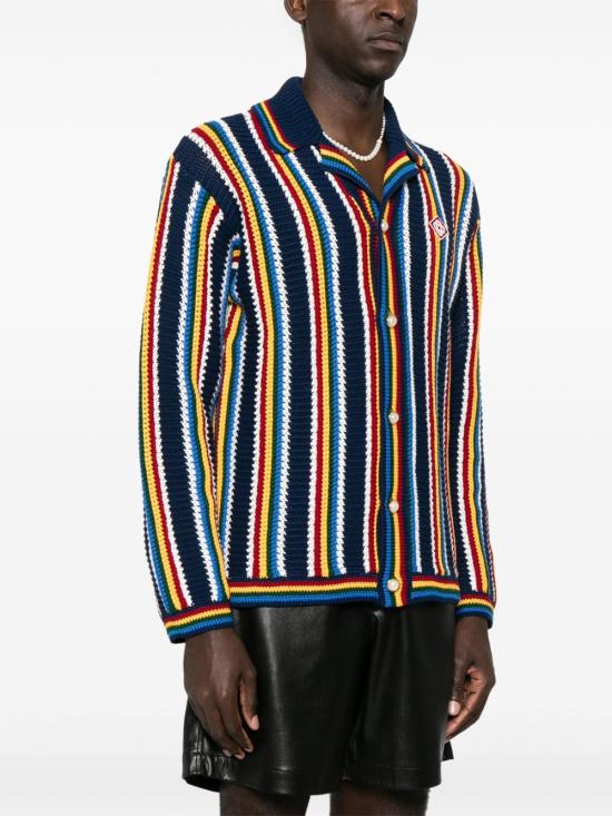 25SS 카사블랑카 긴팔 셔츠 MPS25KW836 01NAVY Blue - CASABLANCA