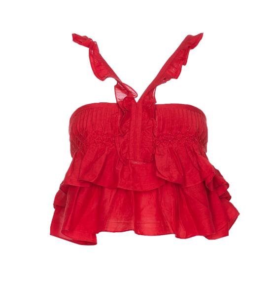 25SS 이자벨마랑에뚜왈 민소매 티셔츠 HT0602FA B3J04E70RD Red