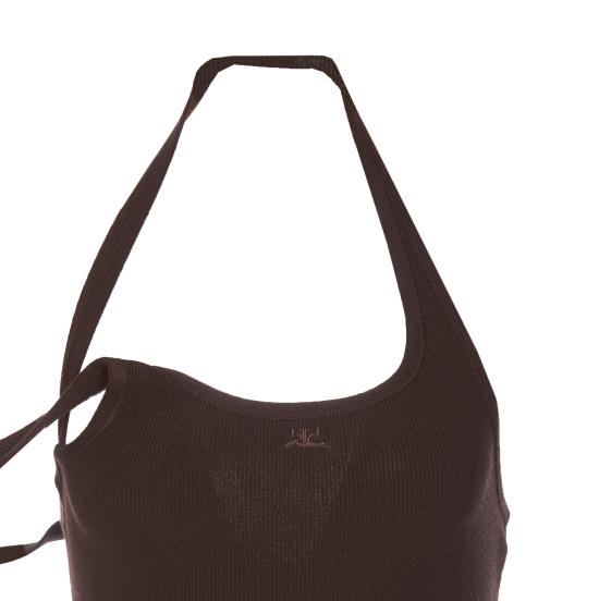 24FW 쿠레쥬 미디 원피스 424MRO484FI0001 1983 Brown - COURREGES